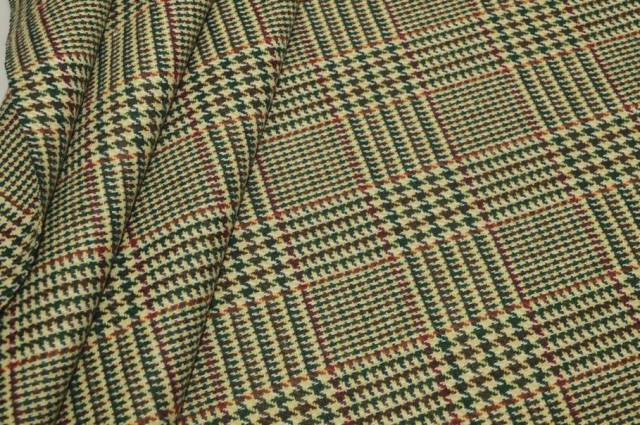 Vendita on line tessuto misto lana principe di galles verde - tessuti abbigliamento lana scozzesi e quadri