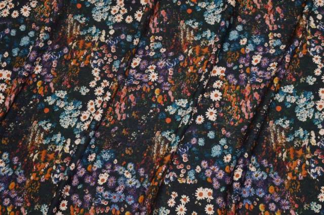 Vendita on line tessuto pura viscosa fiorellino fondo nero - tessuti abbigliamento viscosa