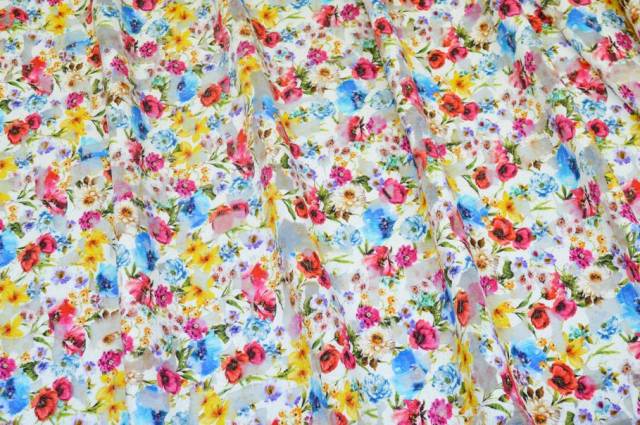 Vendita on line tessuto viscosa devore' fiore multicolor - occasioni e scampoli tessuti fantasie 