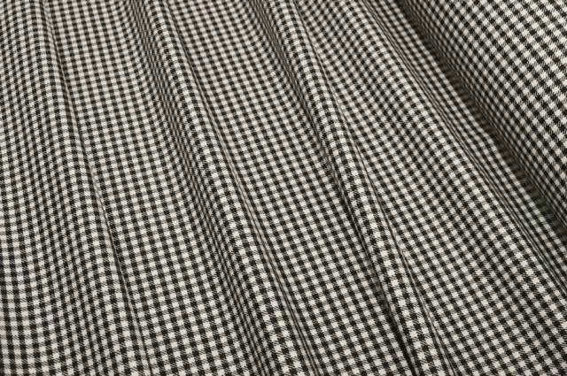 Vendita on line tessuto tartan lana stretch quadretto bianco nero - tessuti abbigliamento