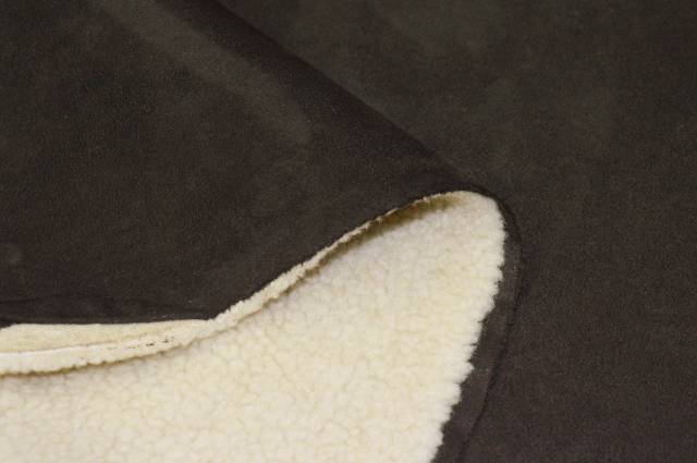 Vendita on line tessuto ecopelliccia montone marrone - tessuti abbigliamento