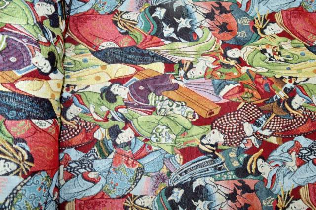 Vendita on line tessuto arredo gobelin fantasia geisha - tessuti arredo casa gobelin a metraggio