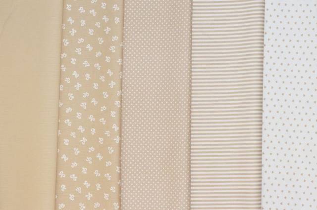 Vendita on line tessuti coordinati piquet mille righe beige - cotoni
