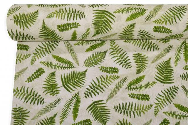 Vendita on line tessuto arredo fantasia foglie felce - cotoni