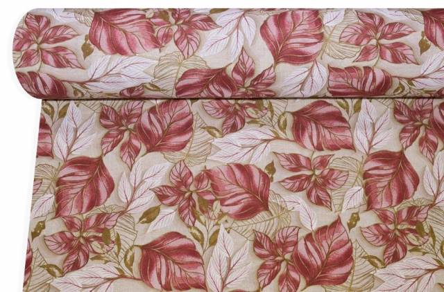 Vendita on line tessuto arredo fantasia foliage rosa - cotoni