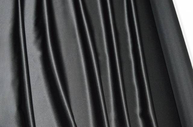 Vendita on line tessuto raso pura seta nero - tessuti abbigliamento sete