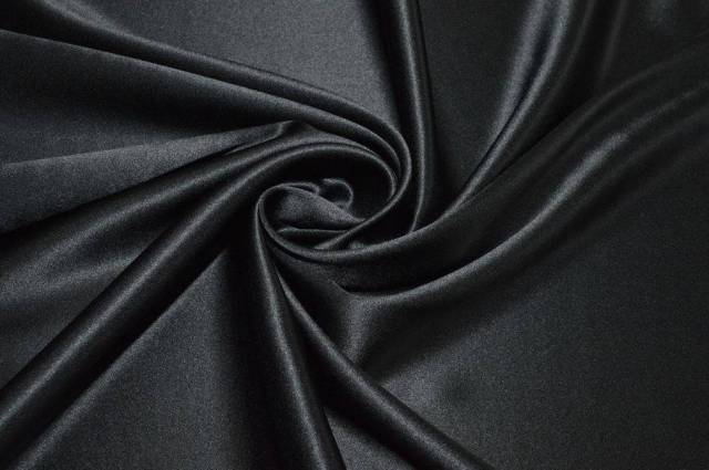 Vendita on line scampolo raso di seta elasticizzato nero - tessuti abbigliamento taffetas / rasi / shantung raso