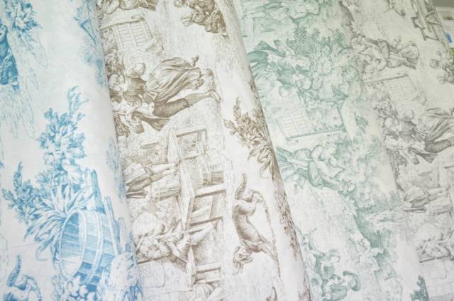 Vendita on line tessuto toile de jouy puro cotone per lenzuola - tessuti arredo casa lenzuola metraggio