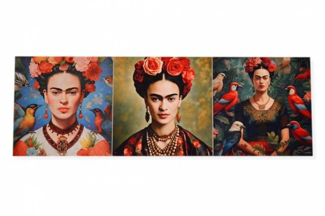 Vendita on line set 3 pannelli disegno frida 1 cm 47x47 - tessuti arredo casa gobelin