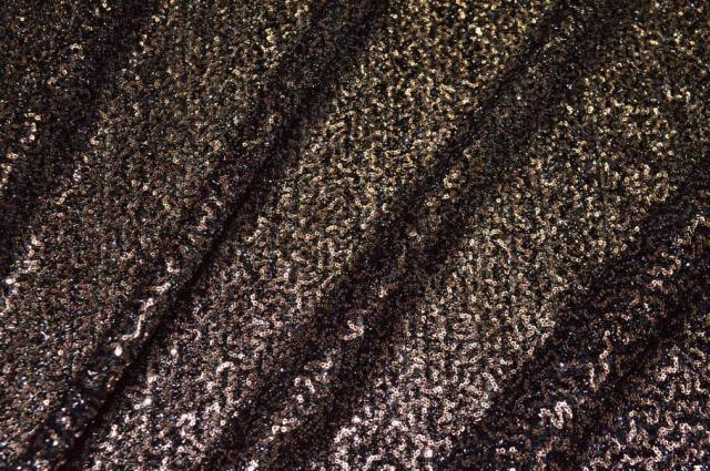 Vendita on line tessuto fondo lurex con paillettes cucite color rame - tessuti abbigliamento poliestere 