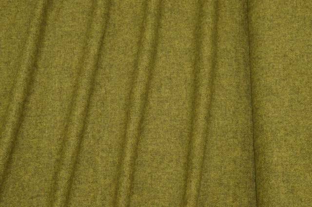Vendita on line tessuto pura lana effetto shetland verde foglia melange - tessuti abbigliamento lana
