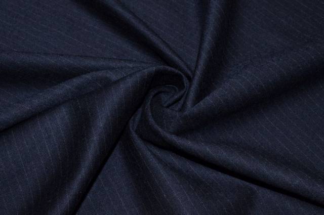Vendita on line tessuto flanella pura lana rigatino blu - tessuti abbigliamento lana