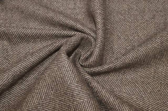 Vendita on line tessuto flanella pura lana peso giacca spinato tortora - tessuti abbigliamento lana