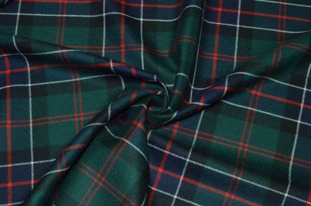 Vendita on line tessuto tartan pura lana verde blu - tessuti abbigliamento scacchi e scozzesi lana