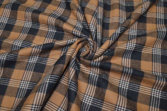 Vendita on line tessuto flanella puro cotone scacco beige - cotoni