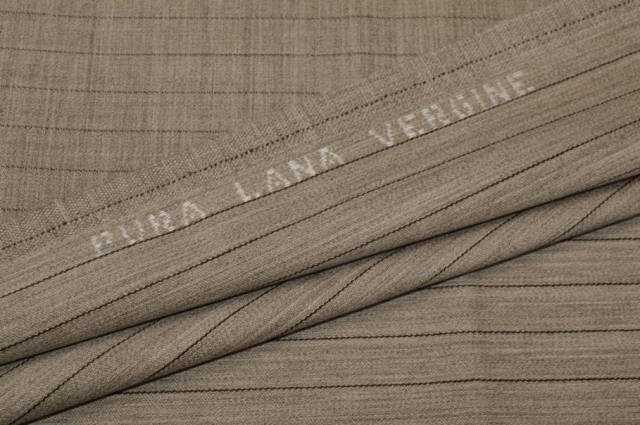 Vendita on line tessuto pura lana gessato tortora - occasioni e scampoli