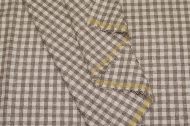 Vendita on line tessuto flanella puro cotone scacco bianco beige - cotoni
