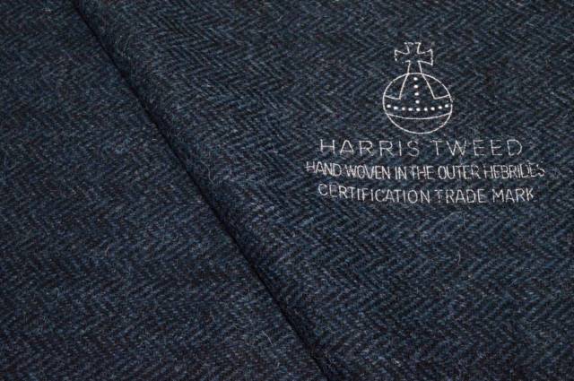 Vendita on line tessuto pura lana harris tweed spinato blu - occasioni e scampoli