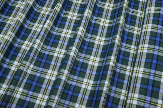 Vendita on line tessuto flanella puro cotone scacco verde azzurro - cotoni