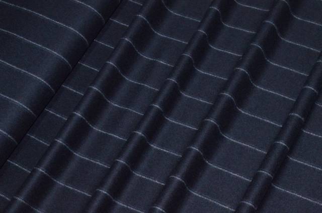 Vendita on line tessuto flanella pura lana made in england blu gessato largo - occasioni e scampoli lane e cashmere