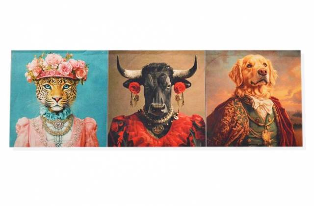 Vendita on line set 3 pannelli disegno animali 1 cm 47x47 - tessuti arredo casa gobelin