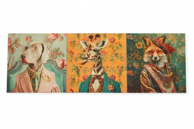 Vendita on line set 3 pannelli disegno animali 2 cm 47x47 - tessuti arredo casa gobelin