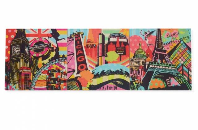 Vendita on line set 3 pannelli disegno city 1 cm 47x47 - prodotti