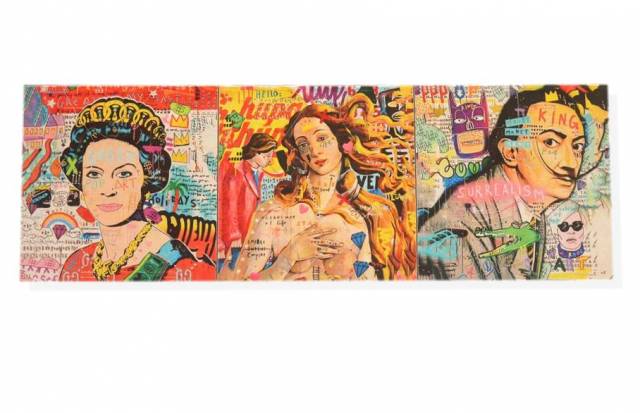 Vendita on line set 3 pannelli disegno street art 3 cm 47x47 - prodotti