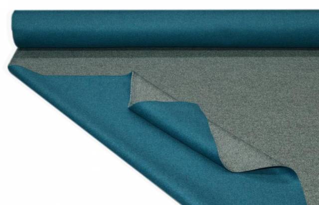 Vendita on line tessuto double misto cashmere grigio e ottanio - occasioni e scampoli