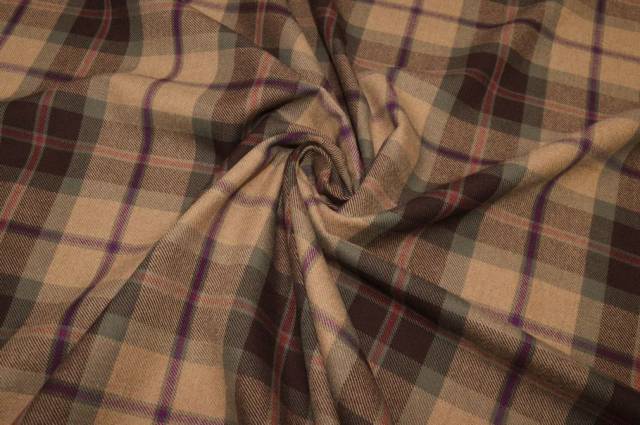 Vendita on line tessuto flanella puro cotone scacco marrone - prodotti