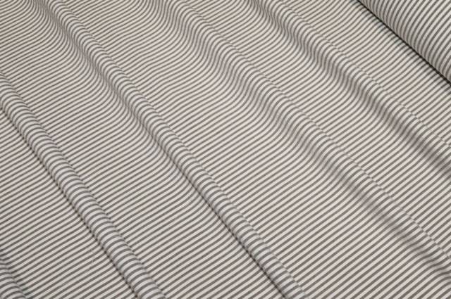 Vendita on line tessuto puro cotone rigatino goffrato tortora - prodotti