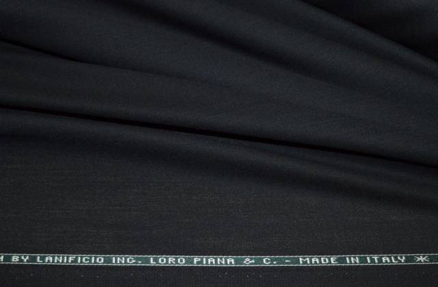 Vendita on line tessuto tela pura lana merino nero loro piana - tessuti abbigliamento lana