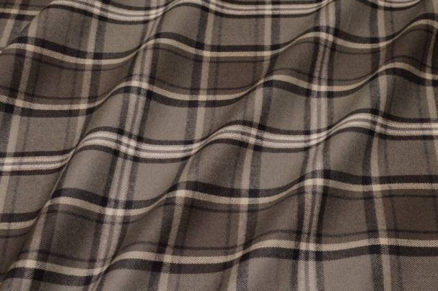 Vendita on line tessuto flanella puro cotone tartan tortora - prodotti