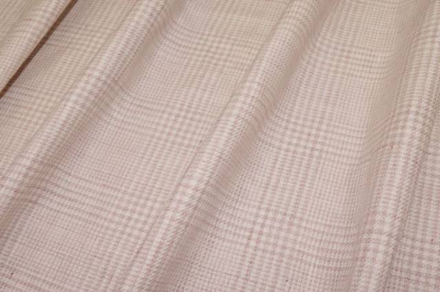 Vendita on line tessuto misto lana lino principe di galles rosa - tessuti abbigliamento lino