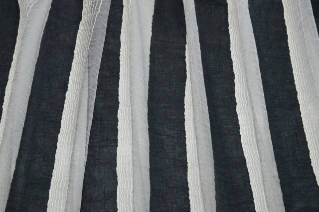 Vendita on line tessuto tenda organza fasce grigio antracite - tessuti per a metraggio moderne