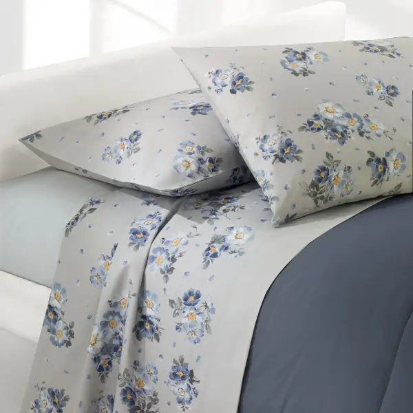 Vendita on line completo lenzuola matrimoniale vallesusa modello montreal var. smoky blue 219 - biancheria per la casa matrimoniale