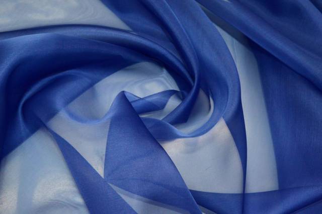 Vendita on line tessuto organza pura seta bluette - occasioni e scampoli