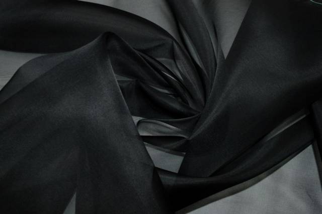 Vendita on line tessuto organza pura seta nero - occasioni e scampoli