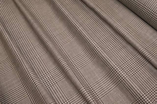 Vendita on line tessuto pura lana principe di galles marroncino - occasioni e scampoli