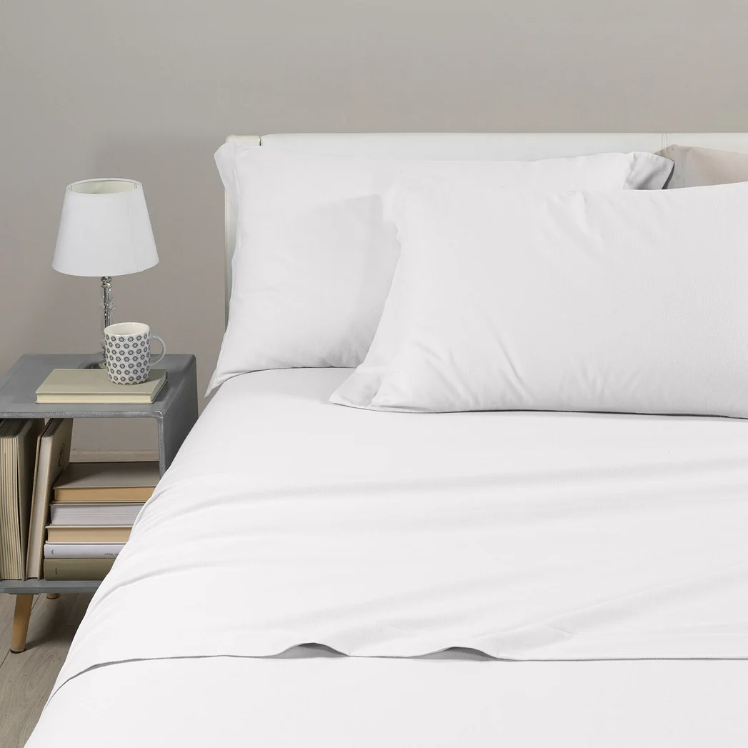 Vendita on line completo lenzuola singolo flanella caleffi tinta unita var. bianco - biancheria per la casa