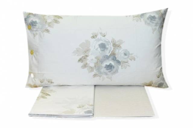 Vendita on line completo lenzuola singolo bellora white linen modello fiore v38 grigio - biancheria per la casa singolo completo lenzuola