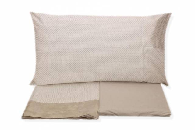 Vendita on line completo lenzuola singolo gfferrari modello italia var. pois beige 5c - biancheria per la casa singolo completo lenzuola