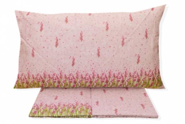 Vendita on line completo lenzuola una piazza e mezzo biancaluna modello marena var. rosa - biancheria per la casa