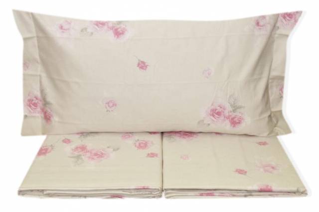 Vendita on line completo lenzuolo una piazza e mezzo flanella caleffi modello floral var. panna - biancheria per la casa