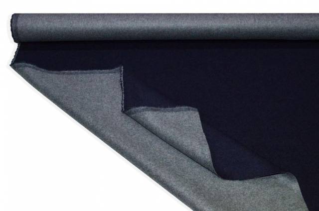 Vendita on line scampolo cappotto double misto cashmere grigio/blu - tessuti abbigliamento