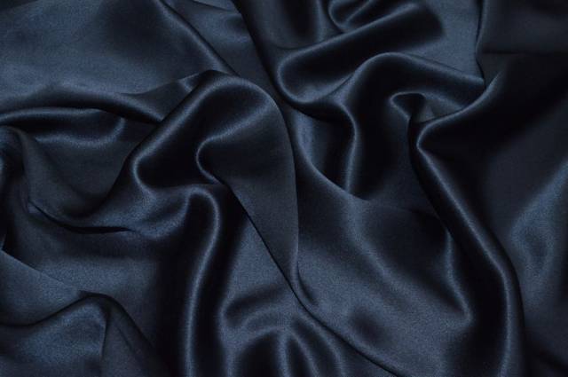 Vendita on line tessuto satin pura seta blu - tessuti abbigliamento