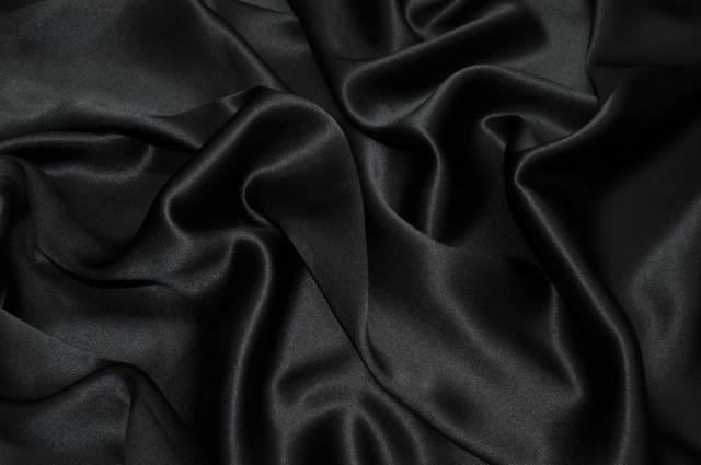 Vendita on line tessuto satin pura seta nero - tessuti abbigliamento