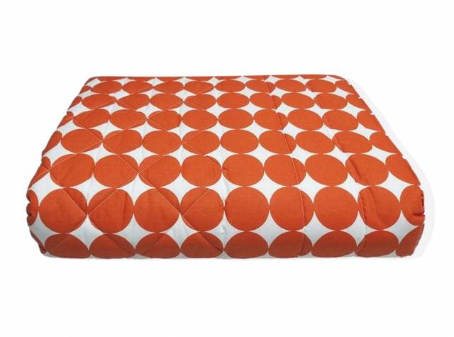 Vendita on line copriletto trapuntato piazza e mezzo tag house modello pois variante arancio 06 - biancheria per la casa