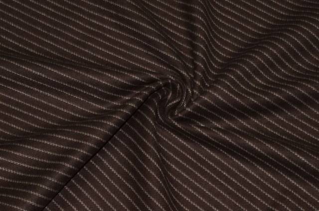 Vendita on line tessuto flanella pura lana gessato marrone - tessuti abbigliamento lana