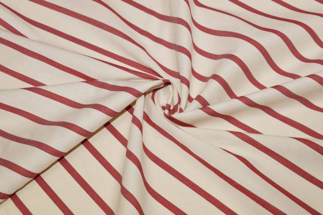 Vendita on line tessuto cotone stretch per camiceria rigone panna rosso - occasioni e scampoli